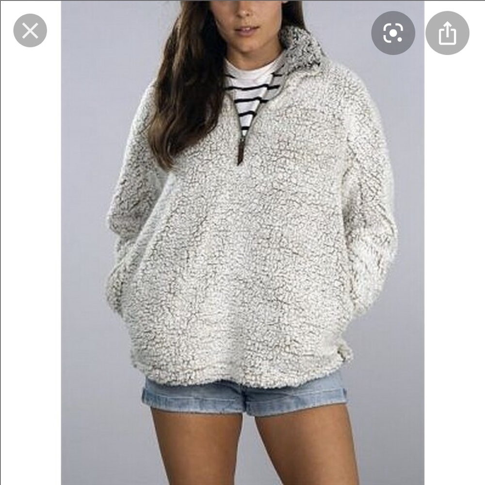 Thread & Supply Grey Sherpa Pullover